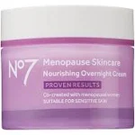 No7 Menopause Skincare Nourishing Overnight Cream - Hydrating Hyaluronic Night Cream for Dry, Sensitive Menopausal Skin - Skin Firming Lipids, Ceramides + Soy Isoflavones (50 ml)