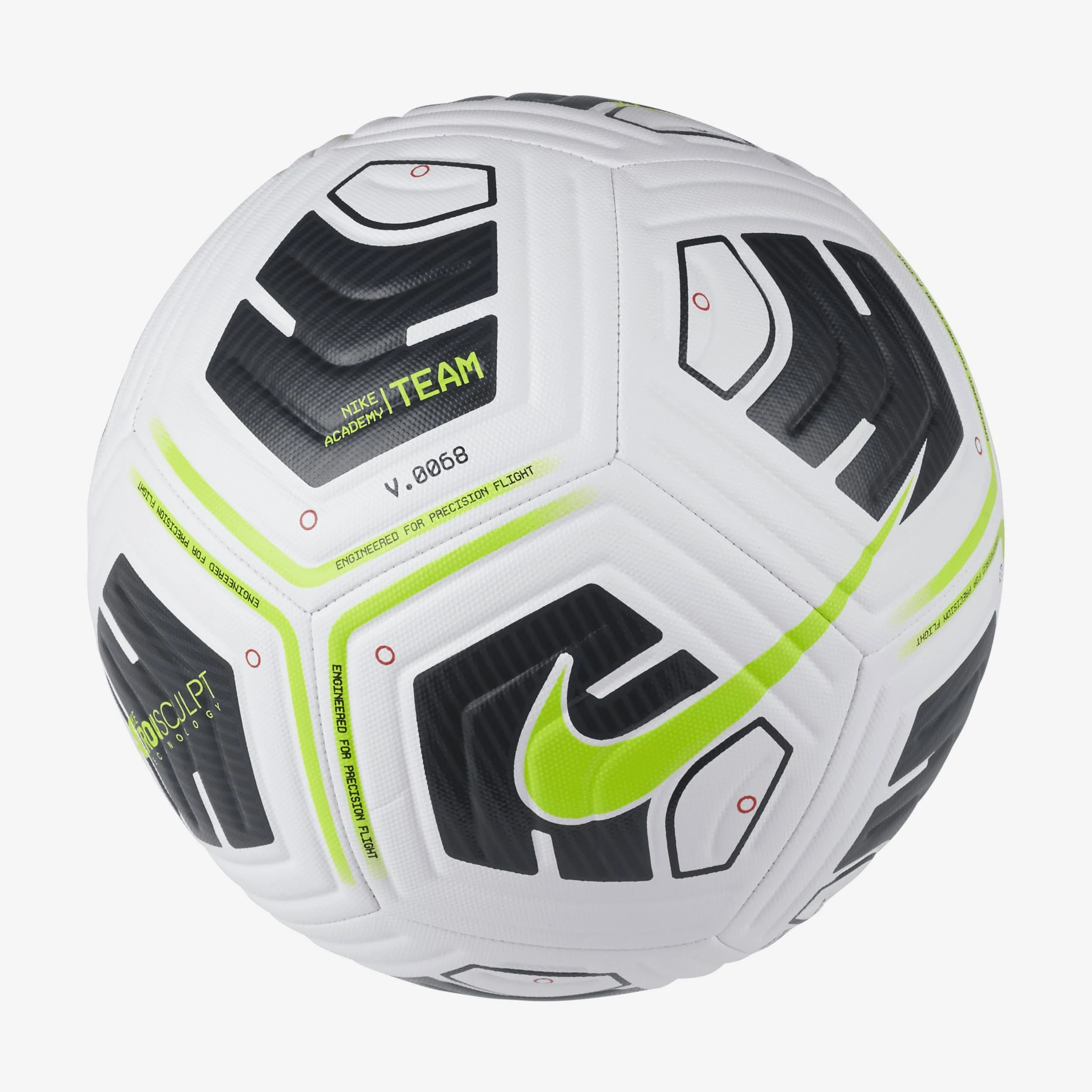 NIKE CU8047-100 Academy Recreational soccer ball Unisex WHITE/BLACK/VO<wbr/>LT Size 3