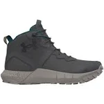 Under Armour Men's Jet Gray Micro G Valsetz Trek Mid Leather Waterproof Tactical Boots