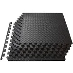 ProSource Puzzle Exercise Equipment Floor Mat, Black, 24” x 24”