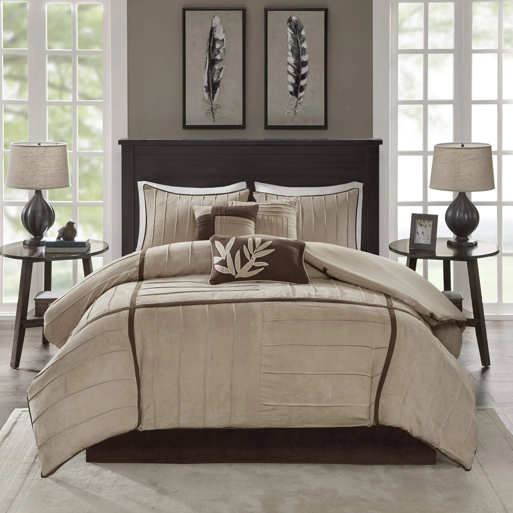 Madison Park - Dune 7 Piece Comforter Set - Beige - Queen