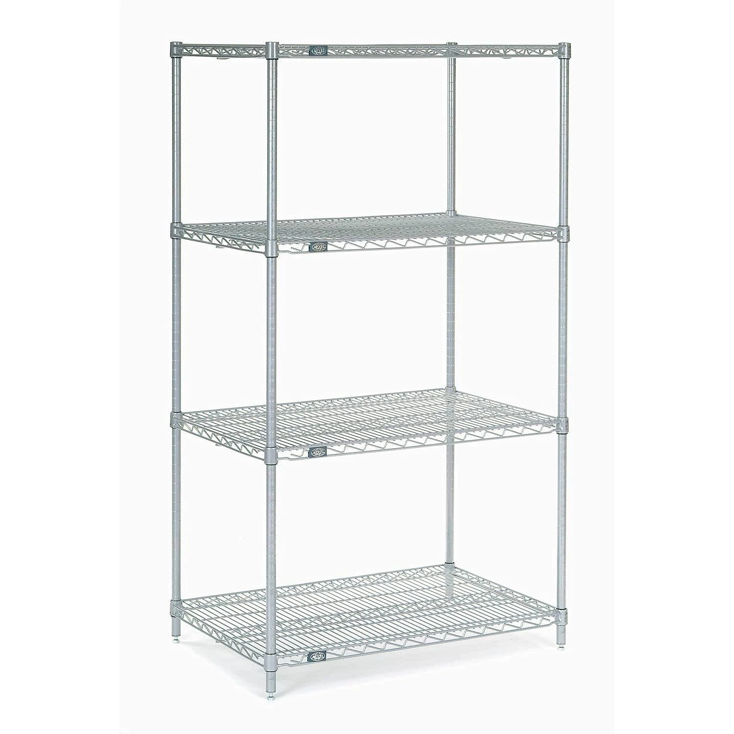 Nexelate Wire Shelving Starter Unit, Silver Epoxy, 30"W X 18"D X 54"H