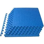 ProSource Puzzle Exercise Mat EVA Foam Interlocking Tiles (Blue)