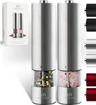 Electric Salt and Pepper Grinder Set - Battery Operated Stainless Steel Mill of