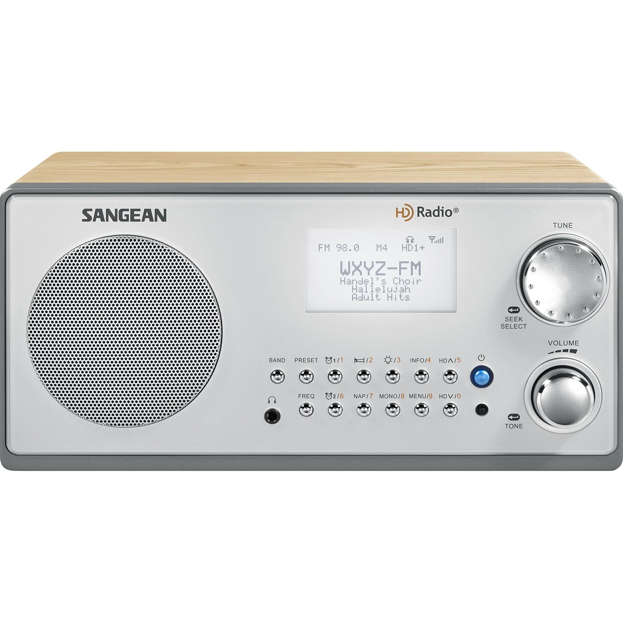 Sangean AM/FM HD Wooden Cabinet Radio HDR-18, Color: Walnut, Width: 9.45 in, Weight: 83.2 oz, Depth/Thickness: 6.61 in,          w/ Free Shipping