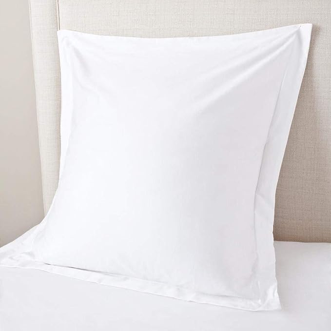 beddingstar European Square Pillow Shams Set of 2 Pillowcase Euro Shams 28x28 White Pillow Covers Premium 600 TC European Pillow Shams 100% Soft