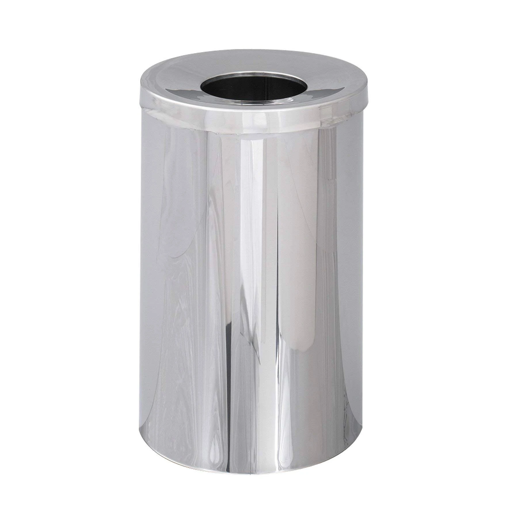 Safco Products 9695 Reflections Open Top Waste Receptacle, Chrome