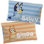 Jay Franco Bluey Hello 1 Single Reversible Pillowcase - Double-Sided Kids Super Soft Bedding (Official Bluey Product)