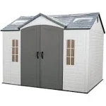 Lifetime 60005 Outdoor Storage Shed with Windows, Skylights and Shelving, 10 x 8 Feet