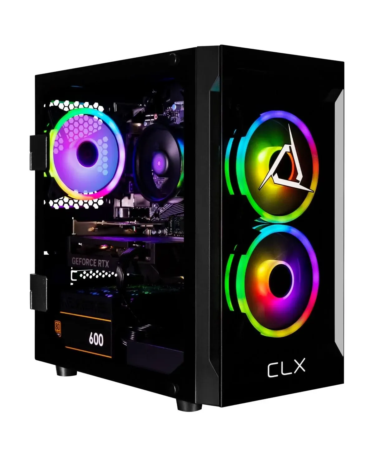 CLX - Set Gaming Desktop - AMD Ryzen 7 5700x - 16GB DDR4 3600 Memory - GeForce RTX 4060 - 1TB NVMe M.2 SSD + 2TB HDD - Black