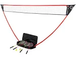 Zume Games Portable Badminton Set with Freestanding Base Sets Up on Any Surface 