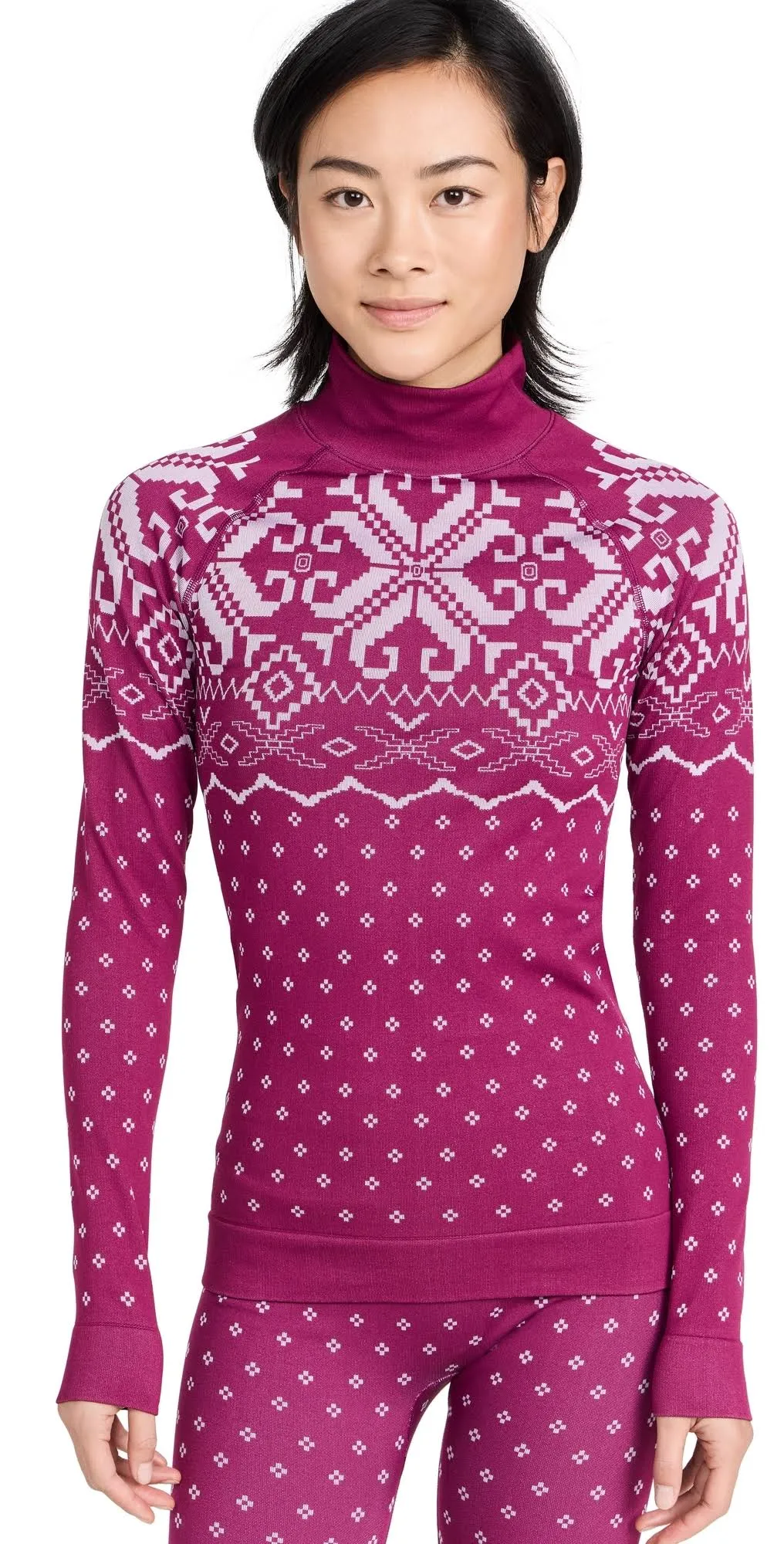 Sweaty Betty Women's Fairisle Base Layer Top Pink