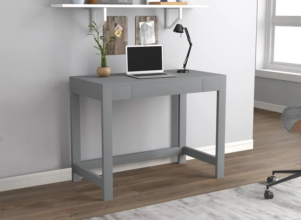 Safdie & Co. Computer Desk 39L Light Grey 1-Compact Drawer