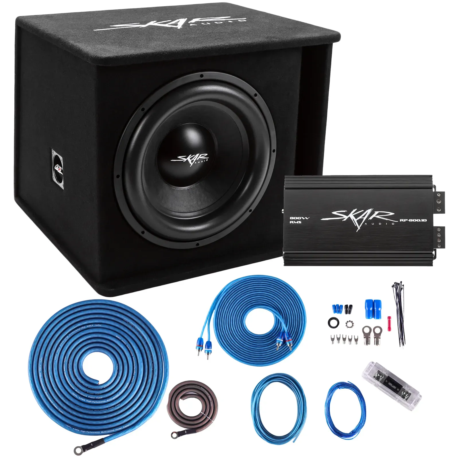 Skar Audio Single 12" Complete 1,200 Watt SDR Series Subwoofer Bass Package - Includes Loaded Enclosure with Amplifier