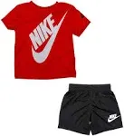 Nike T-Shirt & Shorts Set Black/University Red Little Boys 2-Piece Swoosh Sz: 6 | JoyLot.com