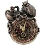 Bronze Finished Steampunk Nostradamus Prophet Octopus Wall Clock