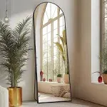 Sweetcrispy Arched Full Length Mirror 59"x16" Full Body Floor Mirror Standing Hanging or Leaning Wall, Arch Wall Mirror with Stand Aluminum Alloy