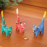 Bits and Pieces Three Colorful Cat Ring Holders