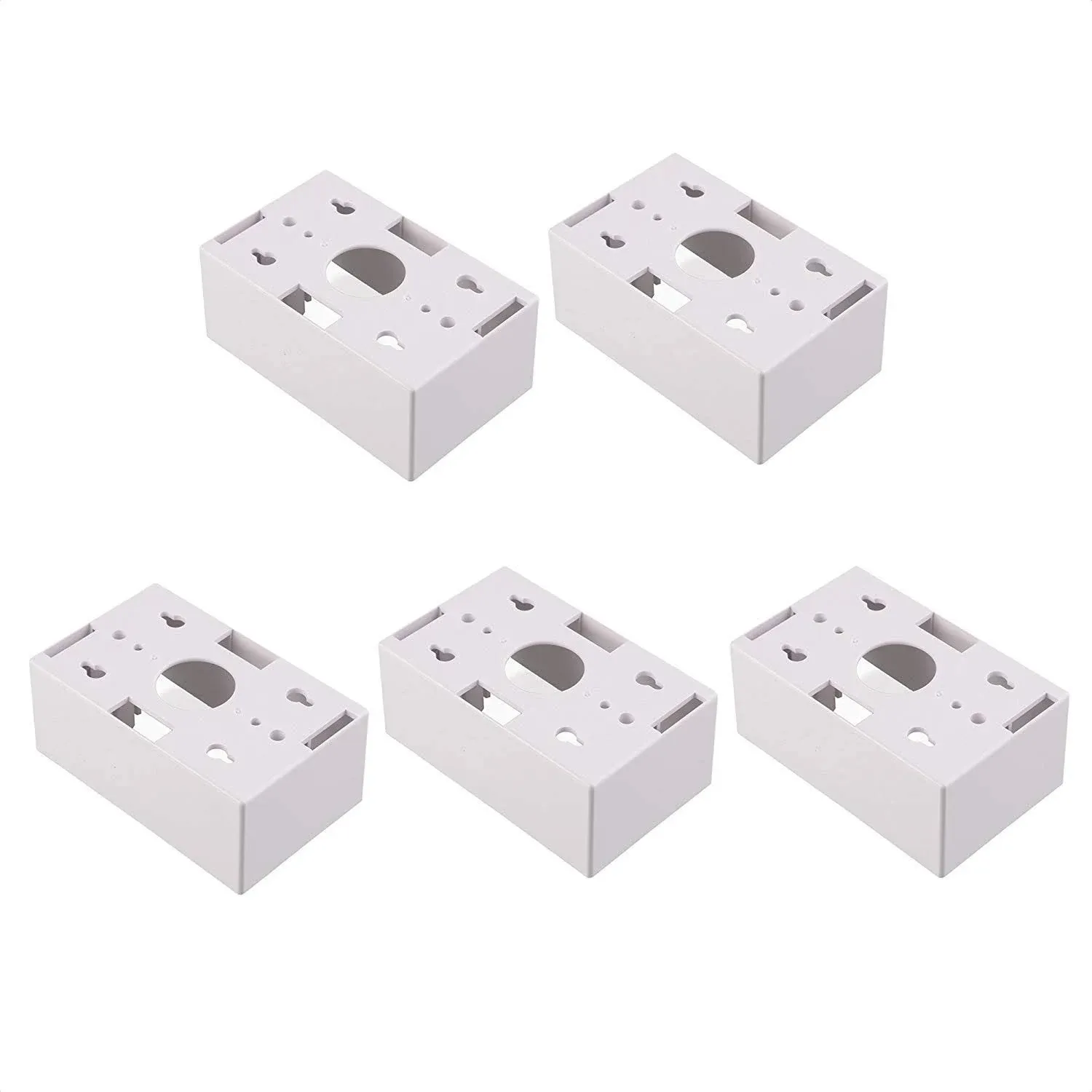 Cable Matters 5-Pack Single Gang Low Voltage Surface Mount Backbox 1.85 inches in Depth in White