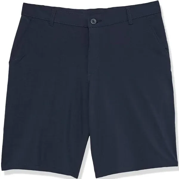 IZOD Boys' School Uniform Flat Front Khaki Shorts, Moisture Wicking Performance Fabric, Wrinkle & Fade Resistant