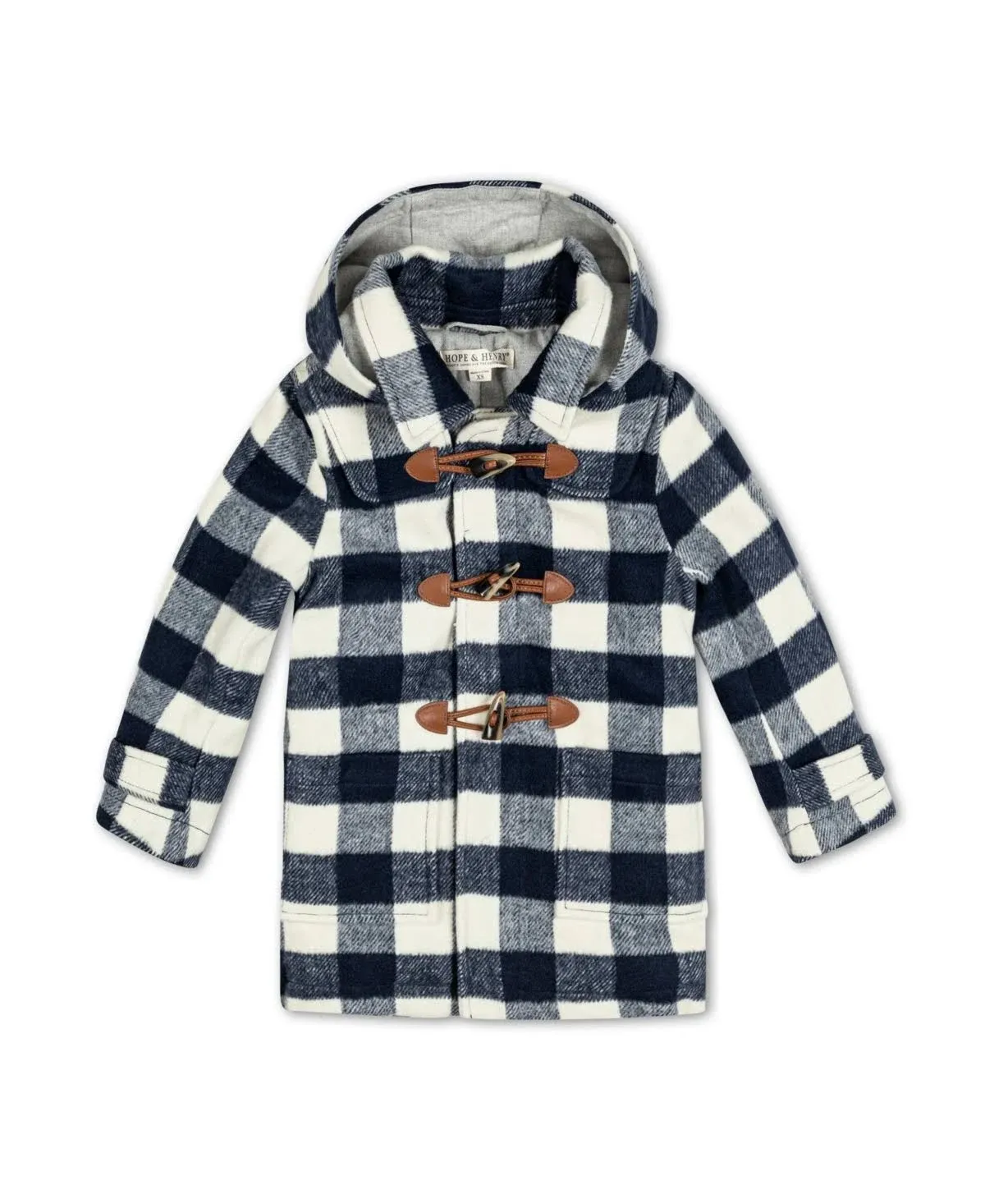 Hope & Henry Boys Toggle Duffle Coat with Detachable Hood - Navy and Ivory ...