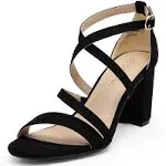 DREAM PAIRS Women’s Ankle Strap Dress Pump Low Chunky Heel Sandals