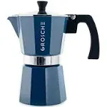 GROSCHE Milano Stovetop Espresso Maker Moka Pot 6 Espresso Cup - 9.3 oz, Blue -