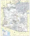 Cool Owl Maps Arizona State Wall Map Poster Rolled (Laminated 24"x30")