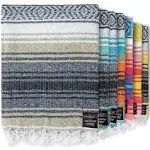 Benevolence LA Authentic Mexican Blanket (70 x 50 in) In Sand