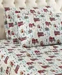 Shavel Twin Micro Flannel Printed Deep-Pocket Sheet Set