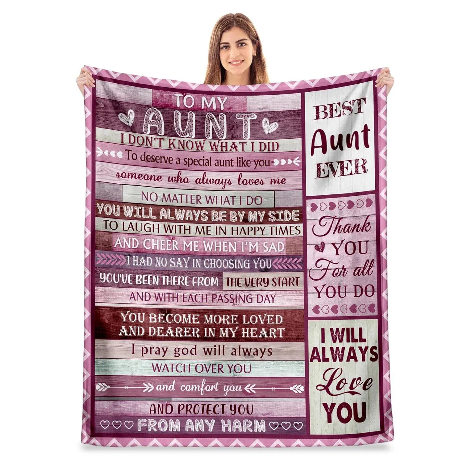 Aunt Gifts Blanket, Best Aunt Ever Gifts, Aunt Birthday Gifts, Gifts for Aunts from Niece Nephew, Aunt Gifts for Christmas Mothers Day, Birthday Gifts Ideas for Aunties Throw Blanket 60"x50"