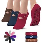 Women's Yoga Socks - NEWZILL Red Blue Brown