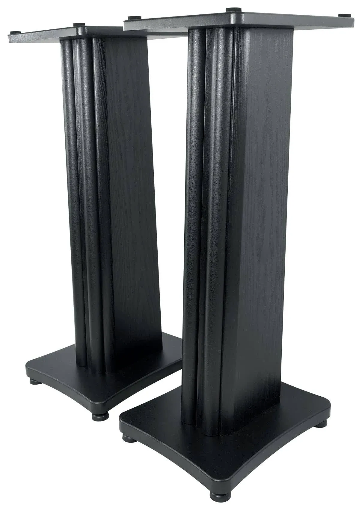 2 Rockville SS28B Premium Black Wood Grain 28" Home Speaker Stands Up to 100lbs