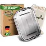 Blockhütte Stainless Steel Lunch Box for Adults I 40oz I with free Sealing I Metal Bento Box with 3 Compartments, Leak-Proof Lunch Container, Metal Food Storage for Travel, Work, Eco-Friendly