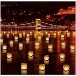 Diagtree 20 Pcs Biodegradable Floating Water Candle Chinese Paper Lanterns