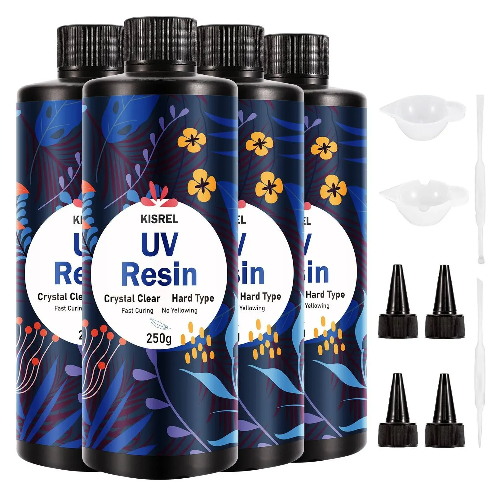 KISREL UV Resin 1000g - Upgraded Hard Type Crystal Clear Ultraviolet Curing UV Epoxy Resin for Craft Jewelry Making