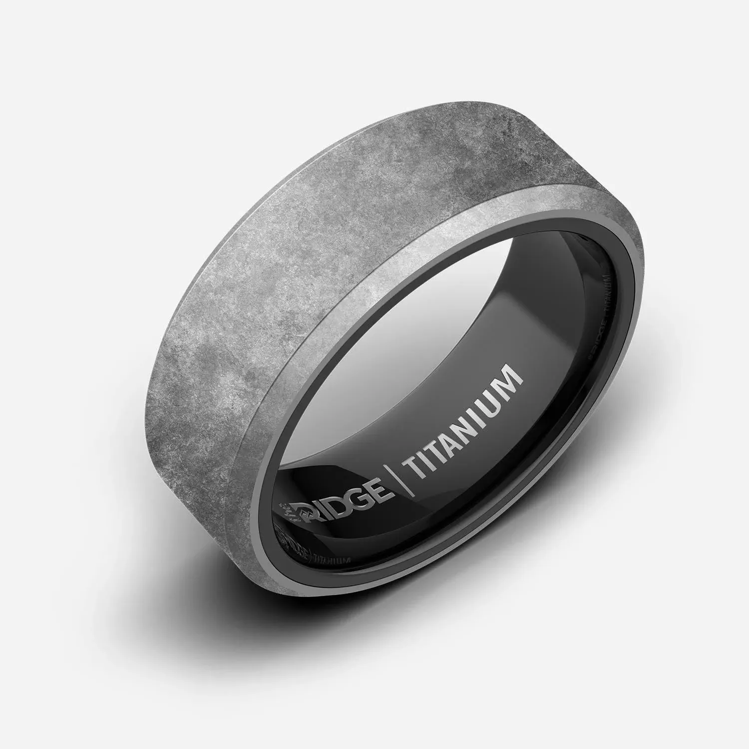 The Ridge Tungsten Rings For Men - Mens Wedding Band - Strong, Durable, and Scratch-Resistant Beveled Ring With Silicone Band