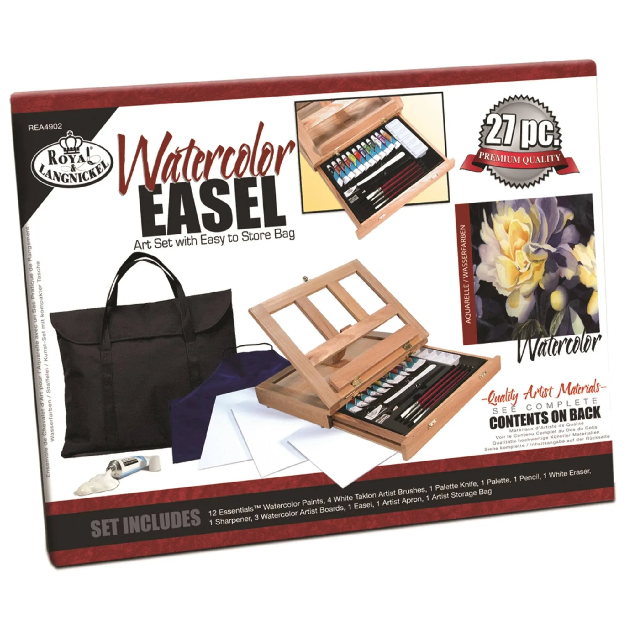 Easel Art Set W/Easy To Store Bag-Watercolor FOB: MI