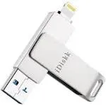 MFi Certified iDiskk 256GB Flash Drive Photo Stick Mobile for iPhone (14/13/12/12 Pro/12 Pro Max/11/11 Pro/XR/X) Memory Stick iPad External Photo