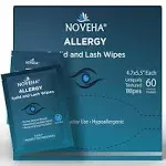 NOVEHA Allergy Relief Eyelid Wipes | Pre-moistened Hypoallergenic Eye Cleansing Pads, Reduce Itchiness, Redness & Discomfort Caused By Allergy, Clean, Soothe & Remove Debris, Pollen & Other Irritants