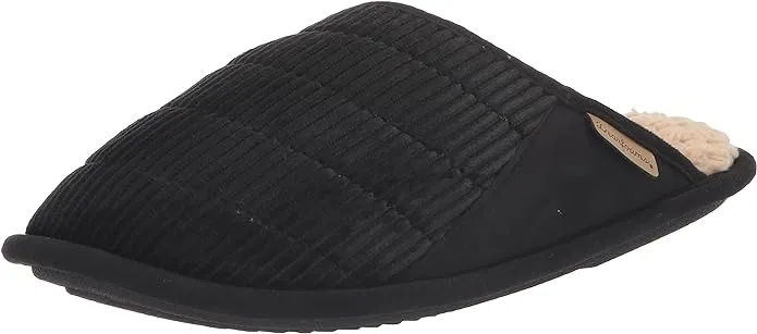 Dearfoams mens Rocky Mixed Material Indoor/Outdoor Memory Foam Scuff