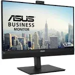 ASUS 27” 1440P Video Conference Monitor (BE27ACSBK) - QHD (2560 x 1440), IPS, Built-in 2MP Webcam, Mic Array, Speakers, Eye Care, Wall Mountable, AI Noise-canceling, USB-C, HDMI, Zoom Certified,Black