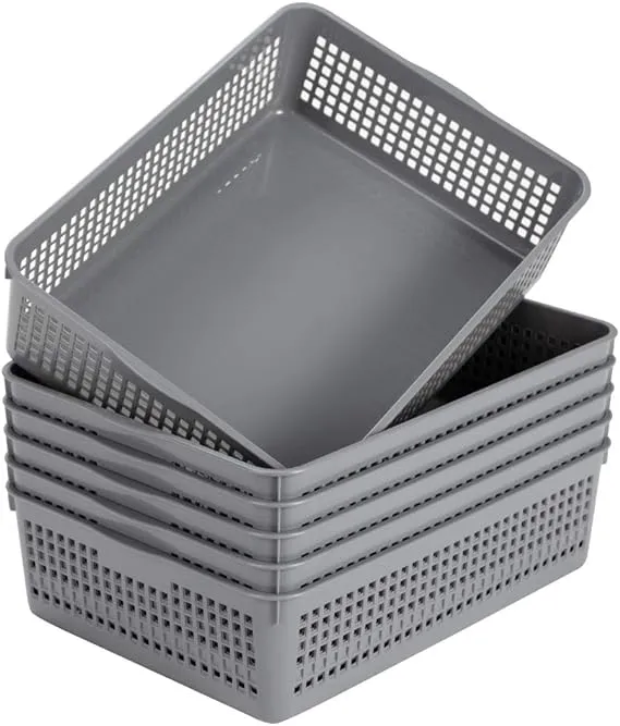 Eslite Plastic Organizing Baskets/Storage Tray Baskets (6-Pack)