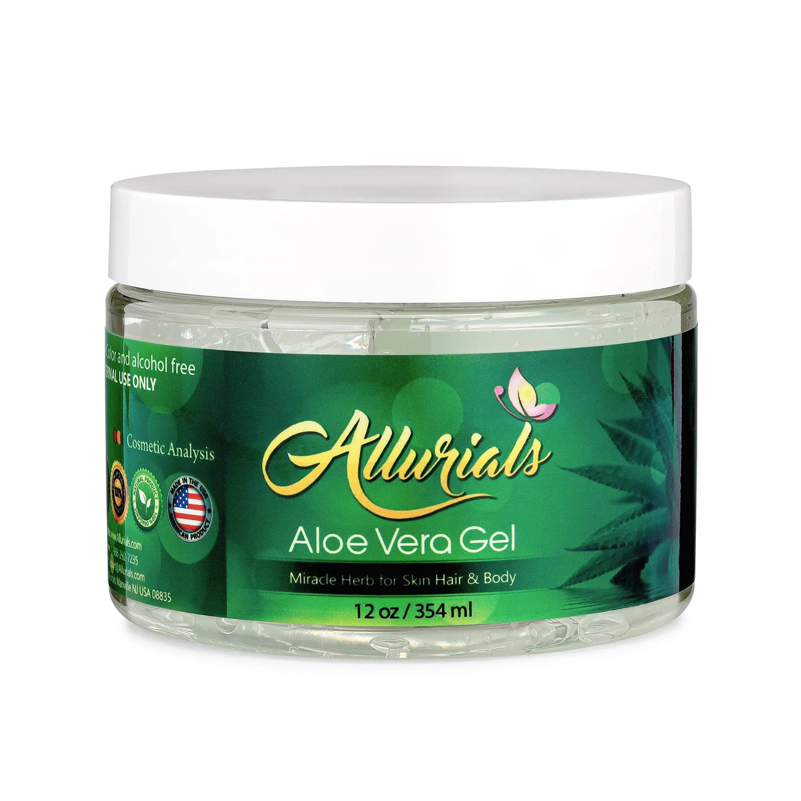 Allurials All Natural Aloe Vera Gel, Clinically Tested & Dermatologist Approved ...