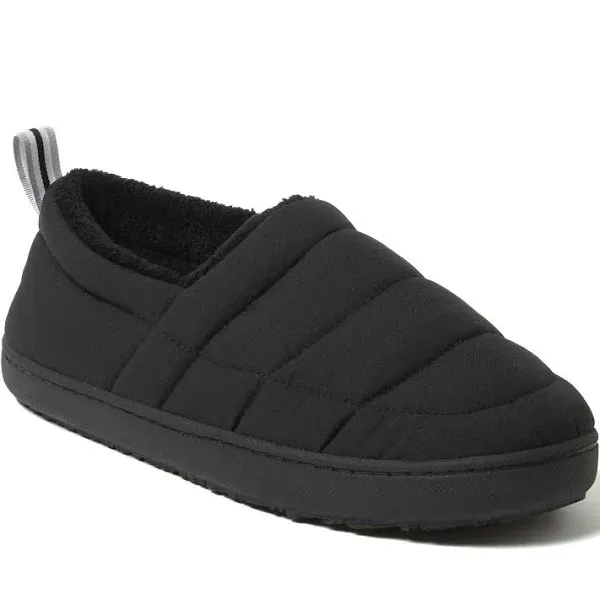 Dearfoams Men's Cullen Ripstop Closed Back House Slipper - Black - Size S