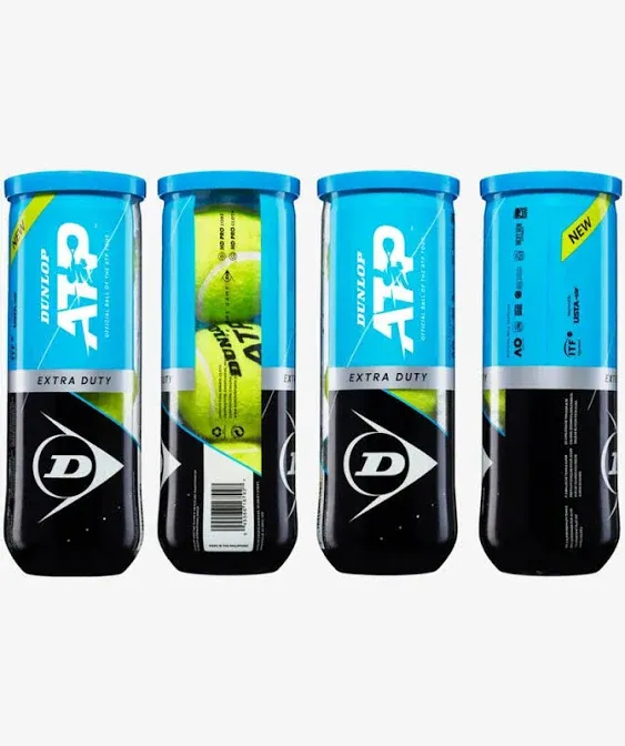 Dunlop ATP Extra Duty All Court Tennis Balls 3 Ball Can