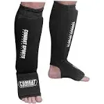 Black Combat Sports Washable MMA Elastic Cloth Shin & Instep Padded Guards - XL