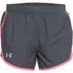 UNDER ARMOUR FLY BY 2.0 WOMEN&#039;S SHORTS NEW Small Grey &amp; Pink