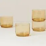 4-Tuscany Classics Amber Short  Stackable  Glasses By Lenox New In Box 9 Oz.