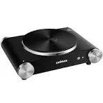 Cusimax Electric Hot Plate for Cooking Portable Single Burner 1500W Cast Iron Hot Plates Heat-up in seconds Adjustable Temperature Control Stainless